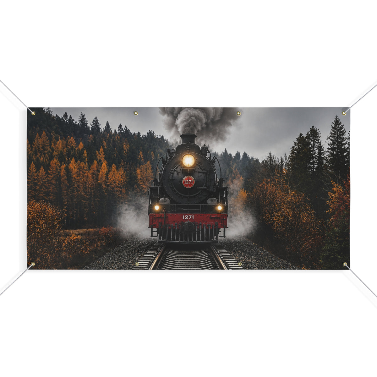 Steam Train Trunk or Treat Banner & Railroad Party Photo Backdrop - 3 Size Choices