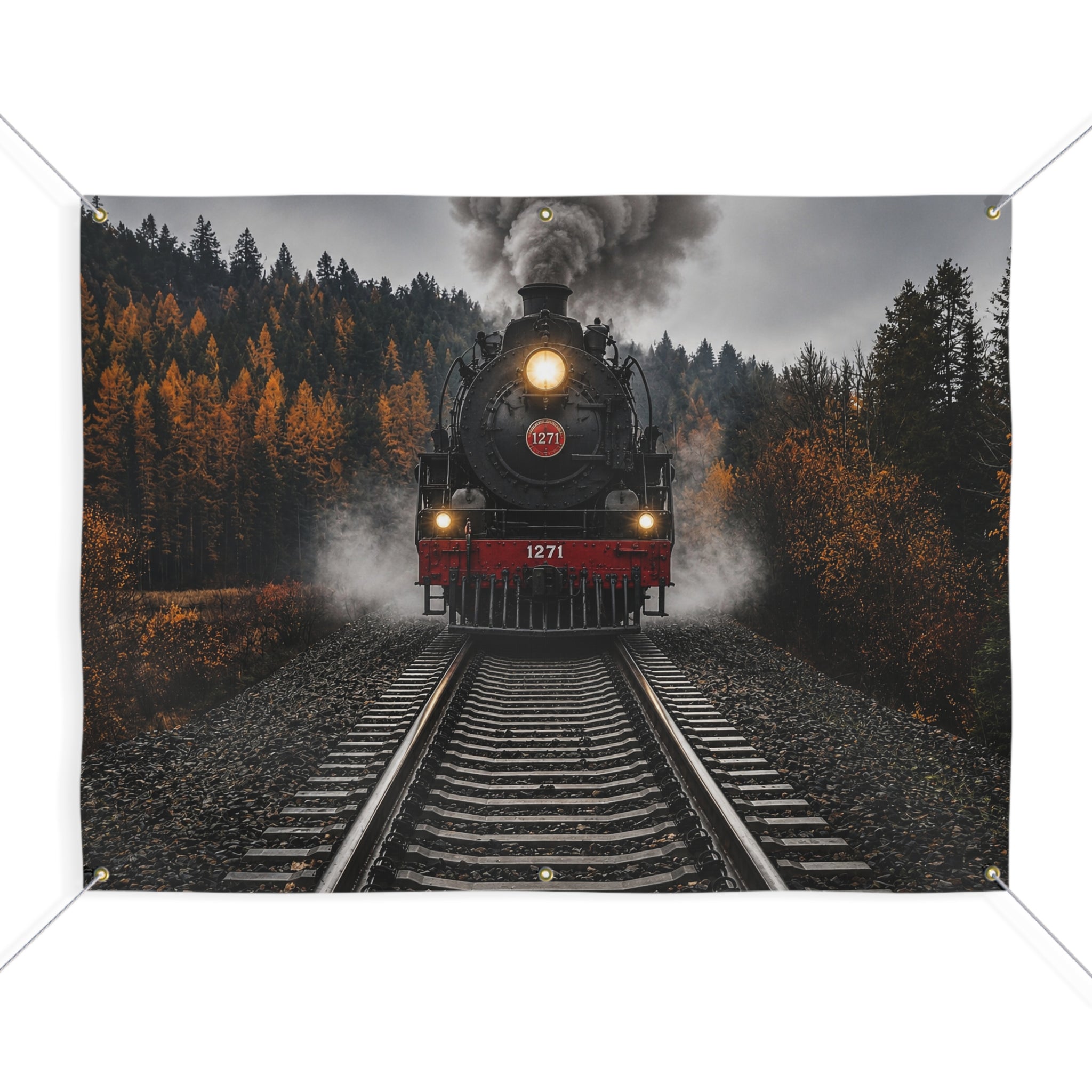Steam Train Trunk or Treat Banner & Railroad Party Photo Backdrop - 3 Size Choices