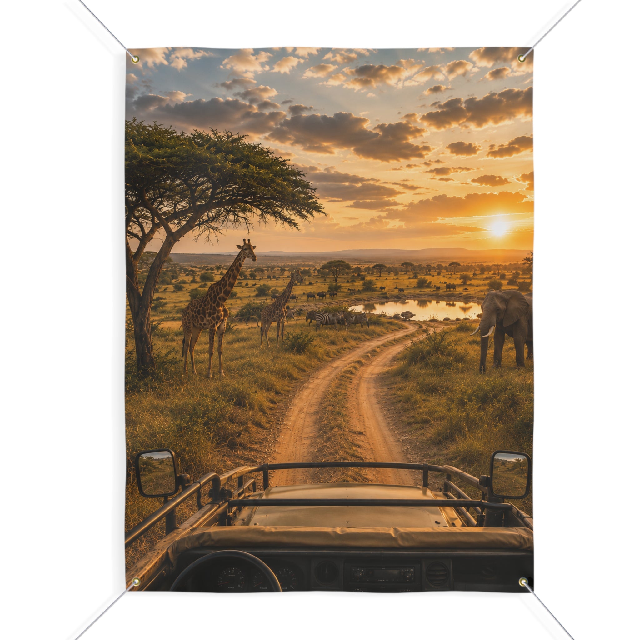 Safari Trunk or Treat Banner & Animal Party Photo Backdrop - 3 Size Choices