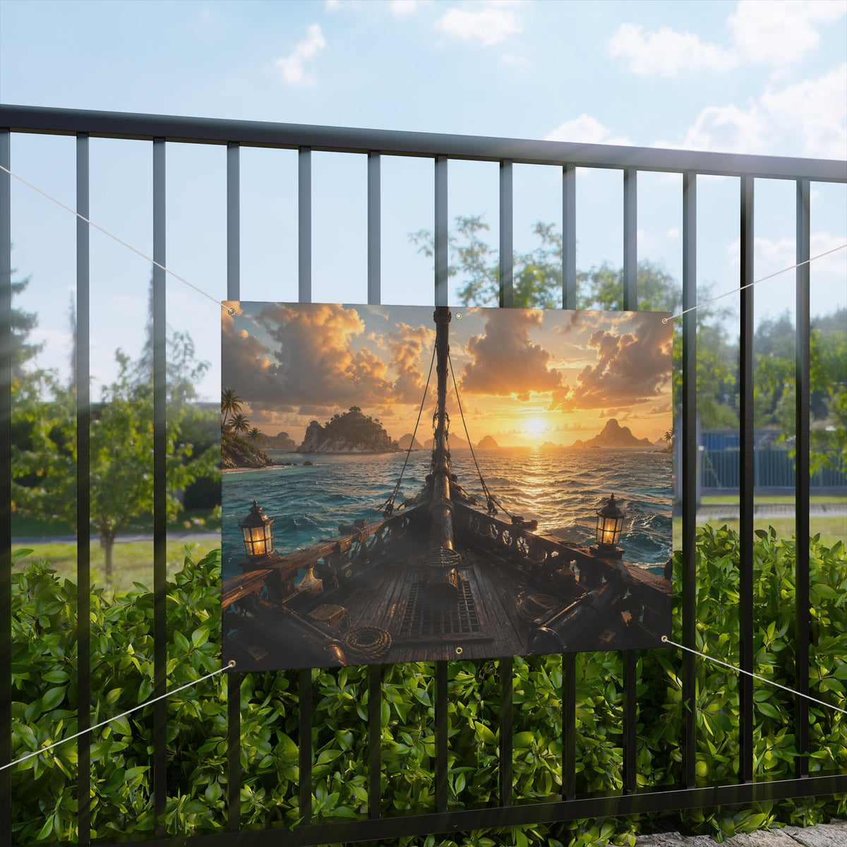 Pirate Ship Trunk or Treat Banner & Pirate Party Photo Backdrop - 3 Size Choices