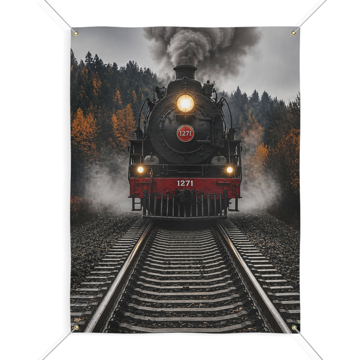 Steam Train Trunk or Treat Banner & Railroad Party Photo Backdrop - 3 Size Choices