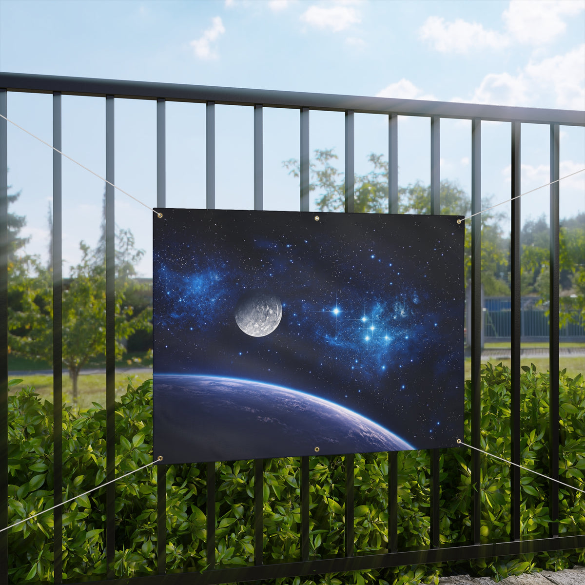 Outer Space Trunk or Treat Banner & STEM Birthday Photo Backdrop - 3 Size Choices
