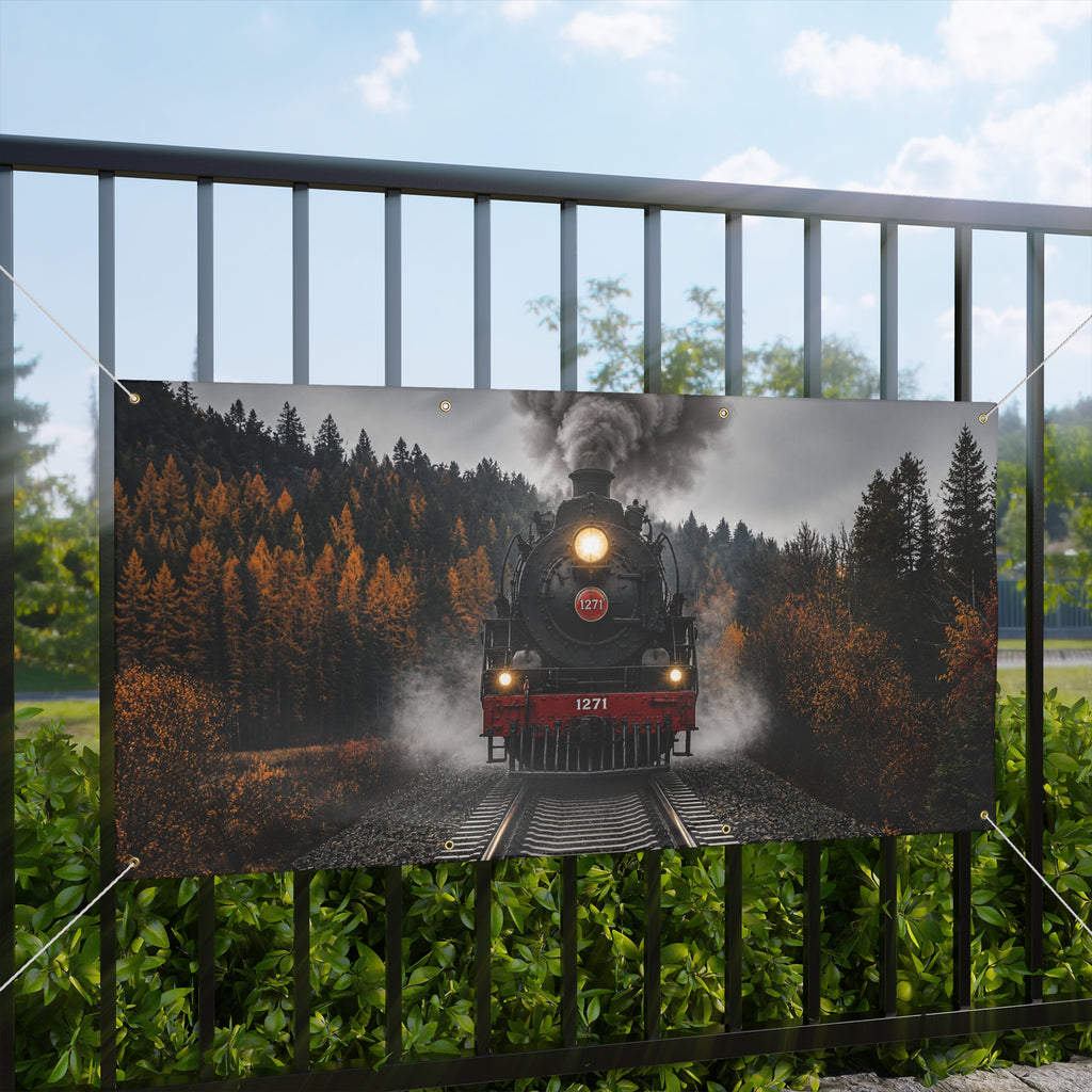 Steam Train Trunk or Treat Banner & Railroad Party Photo Backdrop - 3 Size Choices