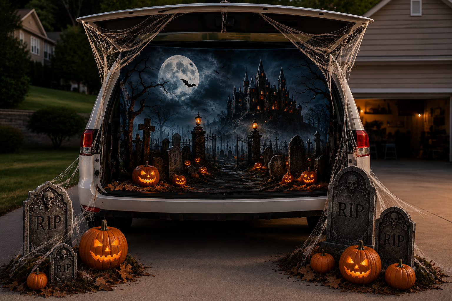 Halloween Haunted Castle Banner – TrunkScapes. Unfold Fun. Make a Scene.