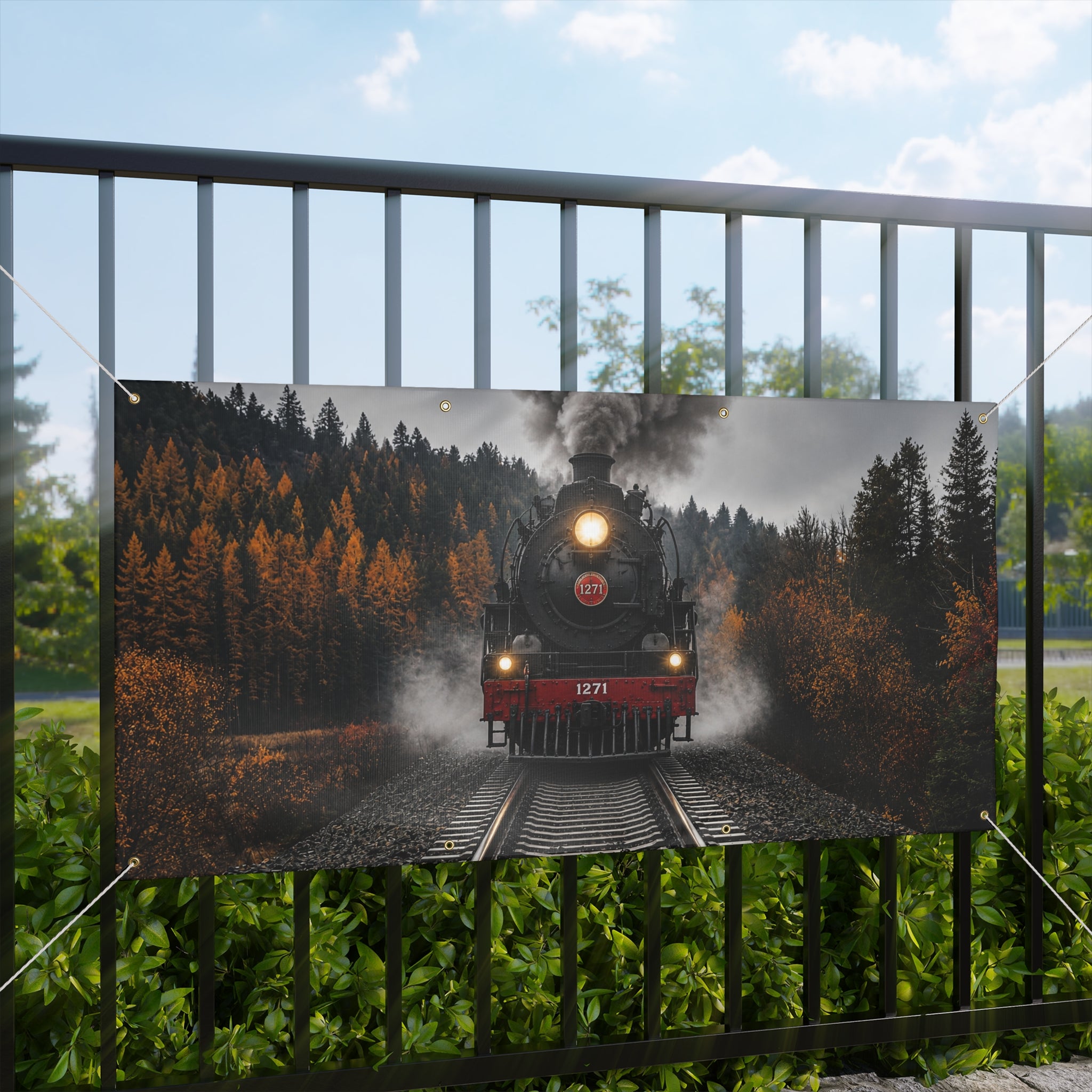 Vintage Steam Train Matte Banner – TrunkScapes. Unfold Fun. Make a Scene.