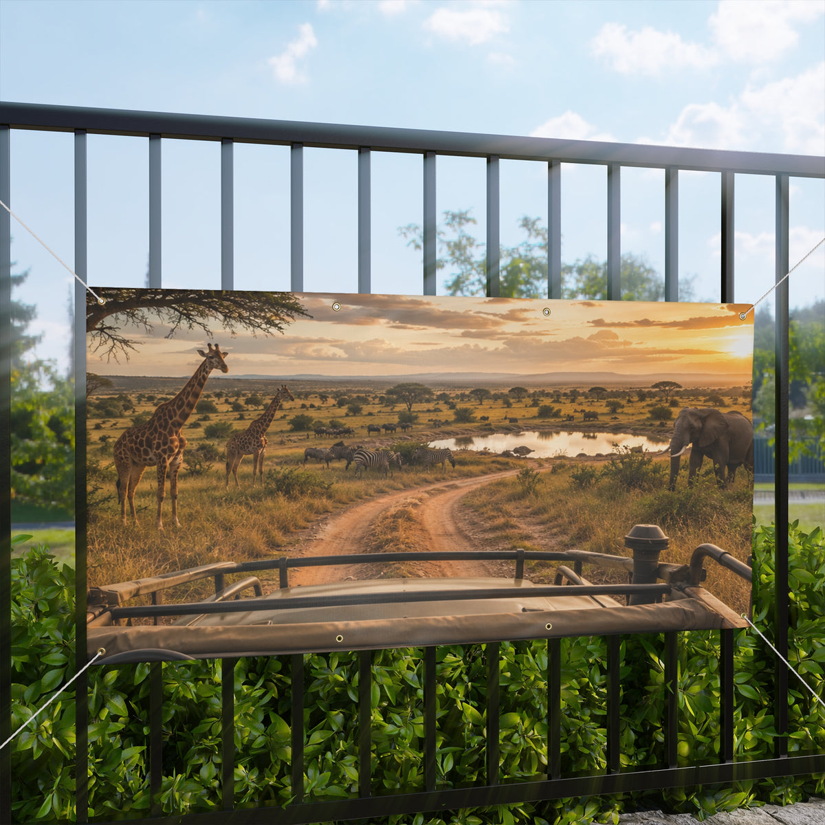 Safari Trunk or Treat Banner & Animal Party Photo Backdrop - 3 Size Choices