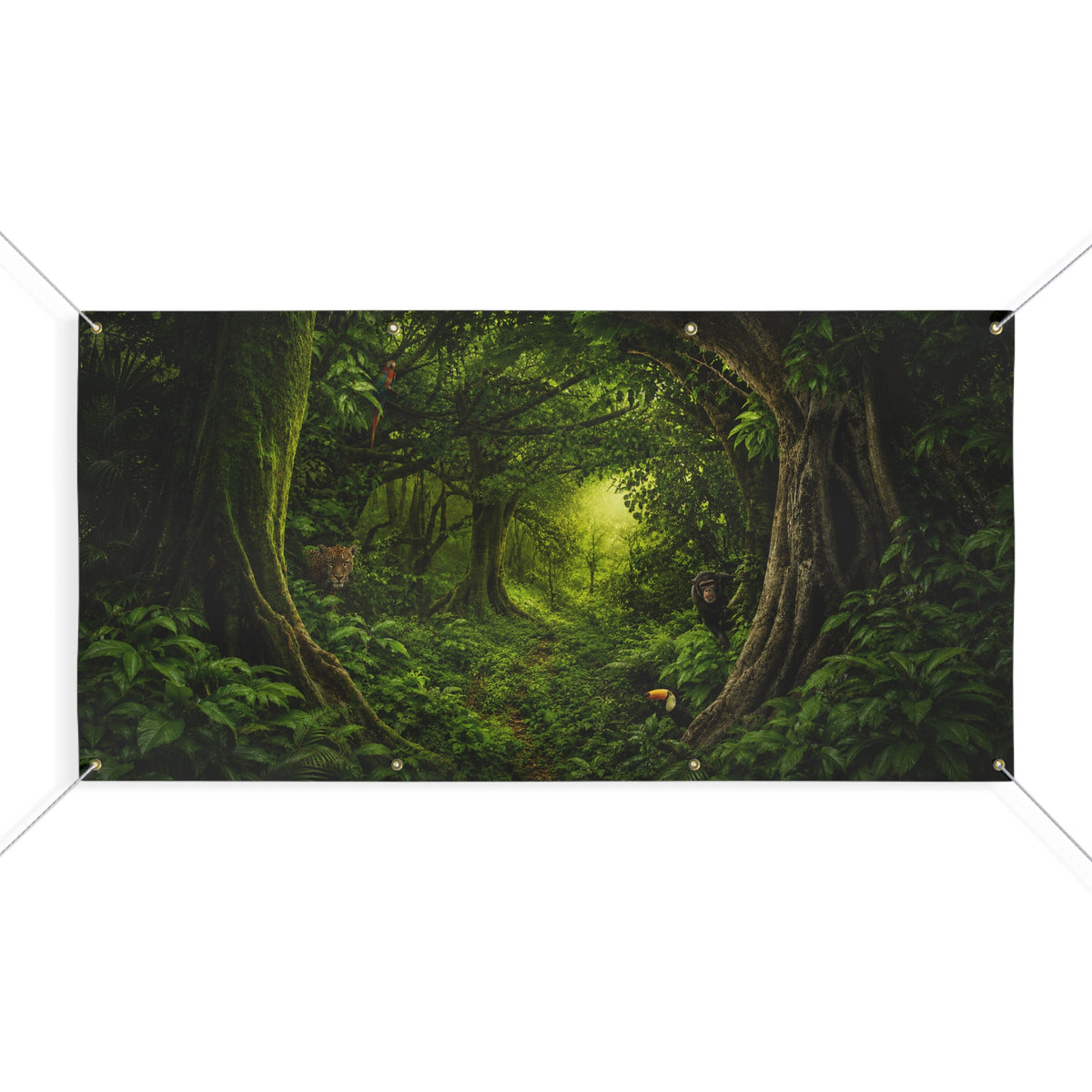 Enchanted Forest Trunk or Treat Banner & Woodland Party Photo Backdrop - 3 Size Choices