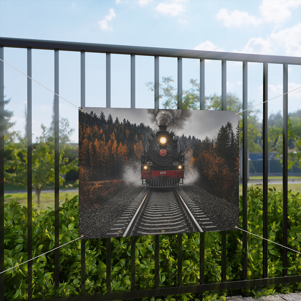 Steam Train Trunk or Treat Banner & Railroad Party Photo Backdrop - 3 Size Choices