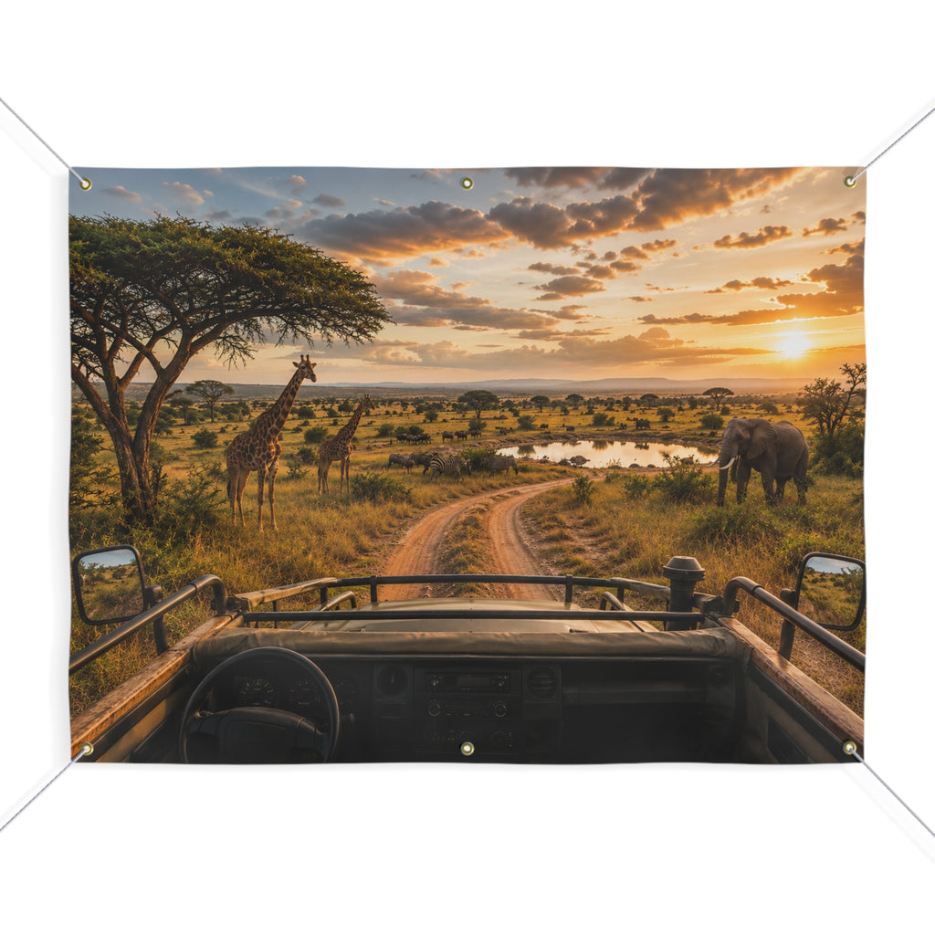 Safari Trunk or Treat Banner & Animal Party Photo Backdrop - 3 Size Choices