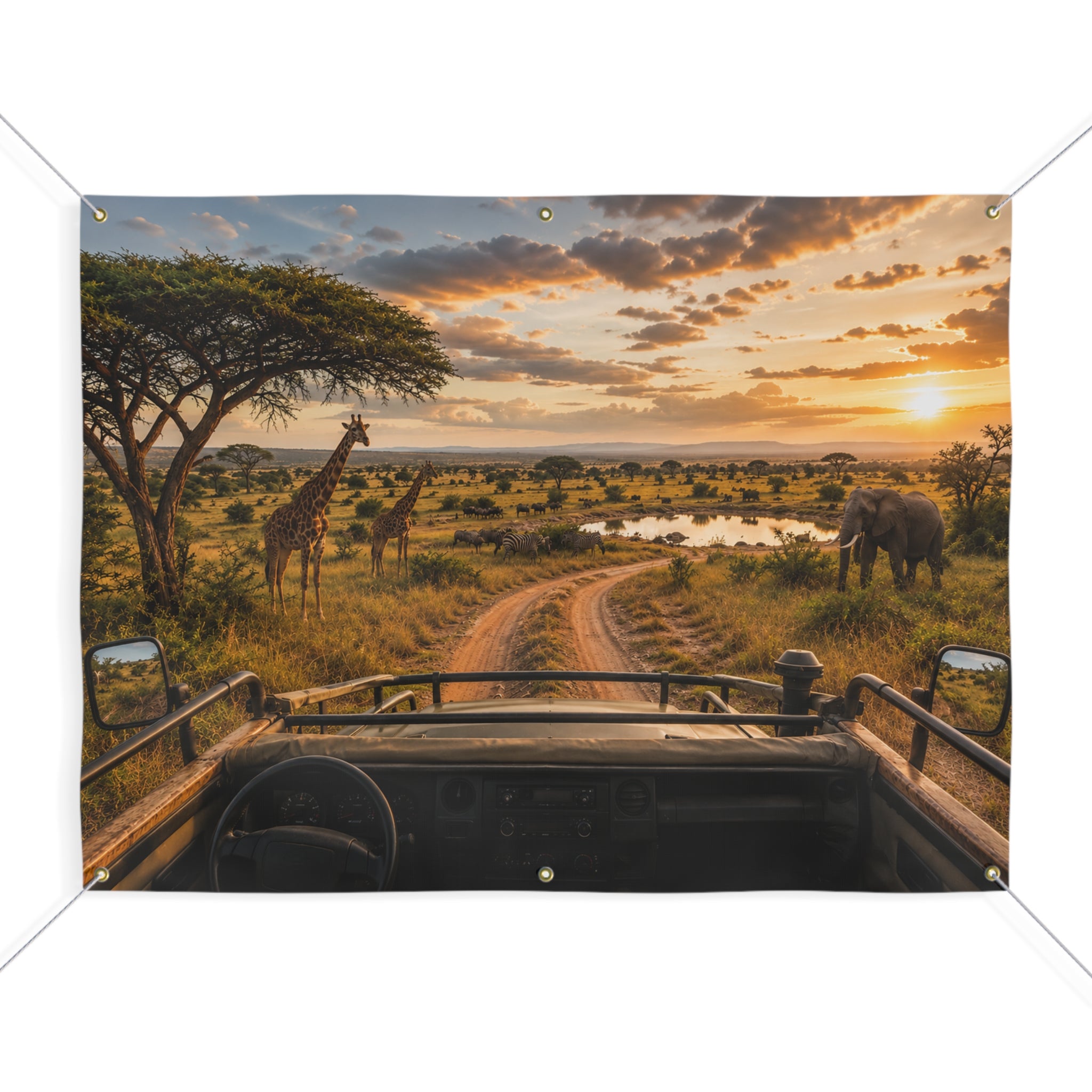 Safari Trunk or Treat Banner & Animal Party Photo Backdrop - 3 Size Choices