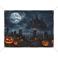 Halloween Graveyard Trunk or Treat Banner & Haunted House Party Photo Backdrop - 3 Size Choices